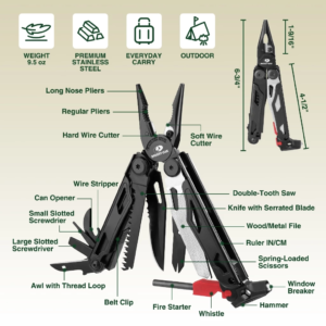 MOSSY OAK Multi-purpose pliers 19-in-1 Stainless Steel Multi Tool with Screwdriver Sleeve Self-locking with Sheath-Perfect for Outdoor